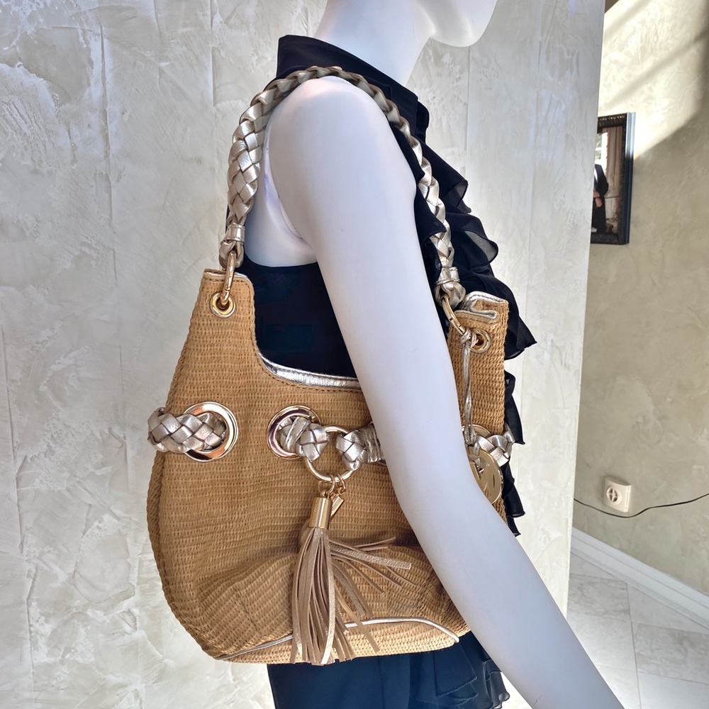NWOT Michael Kors Braided Tassel Bag in Tan